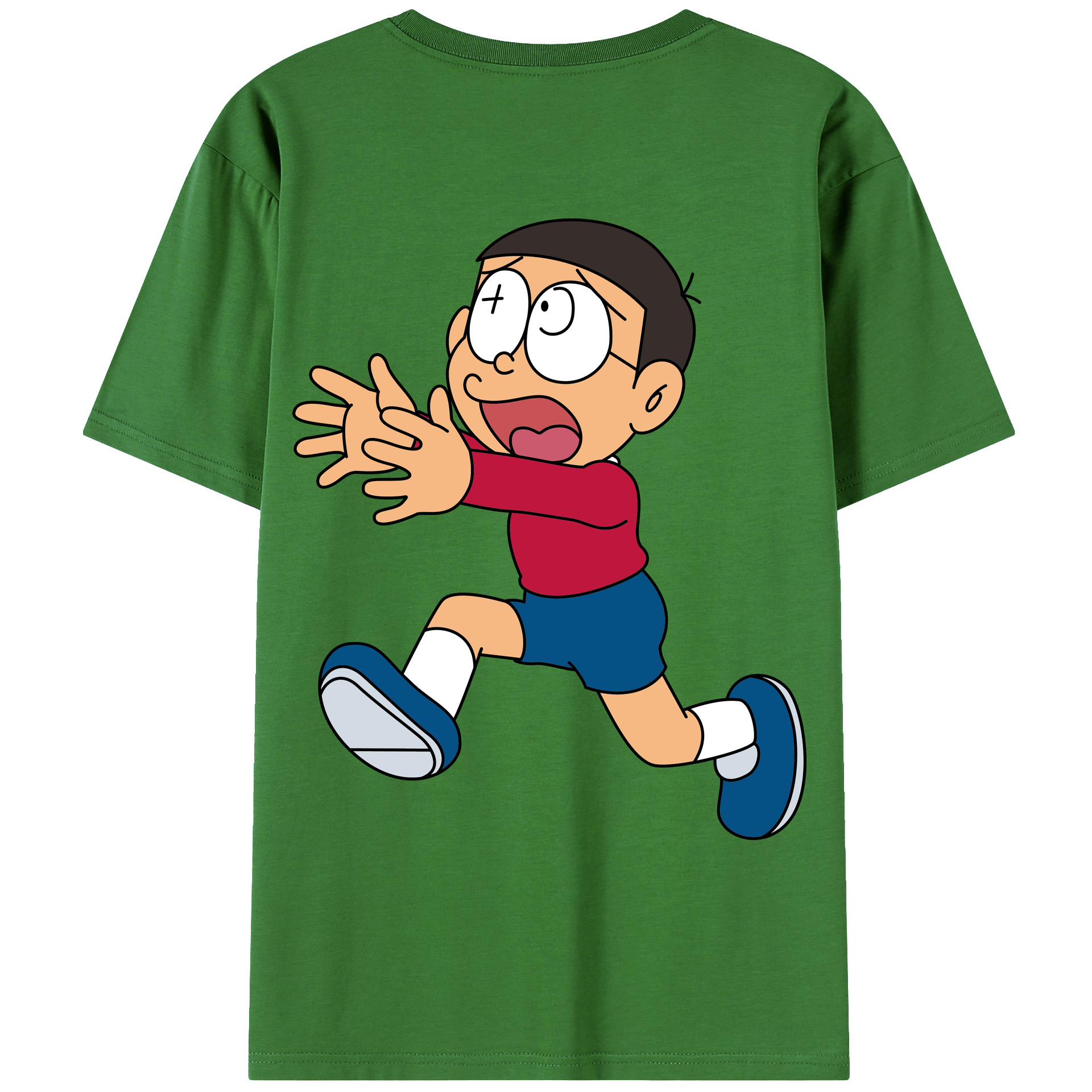 （画像用） ドラえもん 野比 のび太 Doraemon Nobita Nobi レディース半袖Tシャツ(バックプリント)